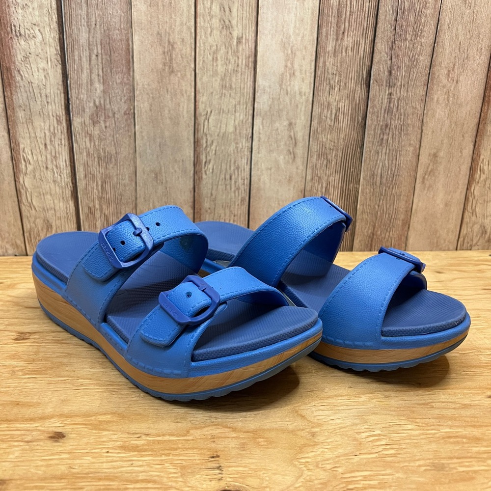 Dansko Kandi Blue Bio EVA Platform Slide Sandals EU 39 US 8.5 Double Strap
